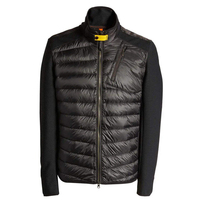 Veste matelassée coupe-vent respirante à col montant avec logo frontal pour homme adulte, fermeture éclair noire, manches longues, décontractée, hiver