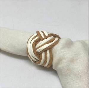 Handwoven Bamboo Rope Modern Eco-Friendly Durable Napkin Ring Serviette Holder for Wedding Farmhouse Beach <b>Table</b> Decor - Product Image 5