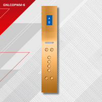 Tipe Lift tempel dinding polisi dengan layar TFT 4.3 inci | Panel operasi mobil Titanium emas untuk Lift penumpang