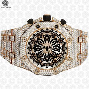 Reloj de Lujo para Hombre Charm Jewells, Bisel con Diamantes Dorados, Movimiento Mecánico Analógico, Fecha Automática, Caja de 40 mm, Resistente al Agua 10 Bar - Product Image 4