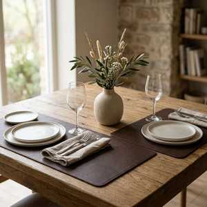 Bolsas y Estuches: Mantel Individual de Cuero Genuino Resistente al Calor e Impermeable para Mesa de Comedor de Restaurante, Personalizado NPM-0004E - Product Image 6