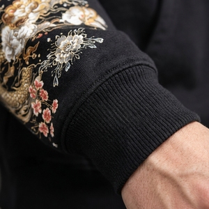 Sweat-shirt à capuche pour homme avec imprimé graphique Tigre et Dragon noir, motif artistique japonais et asiatique, pull épais, streetwear - Product Image 5
