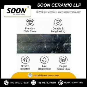 SOON CERAMIC LLP - Losa Grande de Calcita Negra Magnética Acanalada 2, Pulida, Moderna, Ecológica, Modelo 3D para Pared de Sala de Estar - Product Image 6