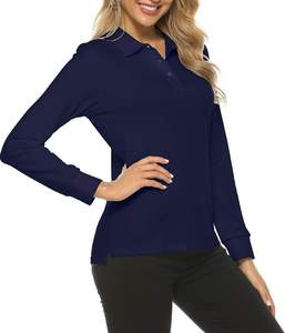Polo de Punto de Manga Larga Color Borgoña para Mujer, Estilo Casual, Largo Regular - Product Image 6