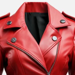 Chaqueta de Motocicleta de Cuero para Mujer |   Chaqueta de cuero para motociclista con certificación CE |   Chaqueta de cuero resistente para montar en moto para todas las estaciones - Product Image 4