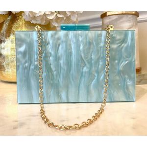 Bolso de Mano de Resina Acrílica Personalizado con Cadena, para Eventos Festivos, con Patrón de Mármol Brillante, Bolso de Moda Premium - Product Image 2
