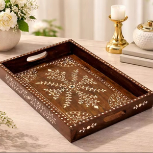 Wooden Serving Platters Wooden Charcuterie Boards for Party Food Dish Rectangle Acacia Wood <b>Trays</b> Home Decor - Product Image 1
