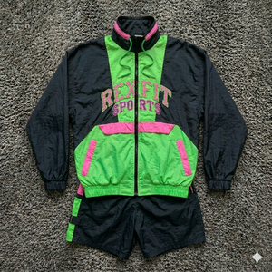 Rexfit Sports Premium Quality Mens Nylon Sports Suit <b>Reflective</b> Windbreaker and Shorts Tracksuit Set Wholesale - Product Image 6