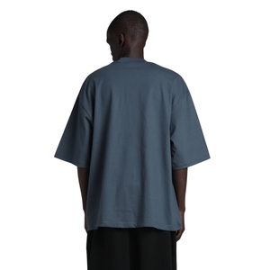 T-shirt oversize camel pour homme, col montant, épaules tombantes, manches courtes, en coton épais, vente en gros - Product Image 2