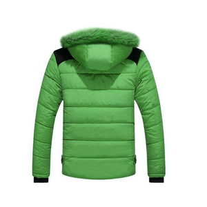 Blouson bomber formel vert pour homme avec garniture en fourrure, coupe-vent, manteau de printemps, rembourrage épais en polyester, coupe classique, logo sur le devant - Product Image 6
