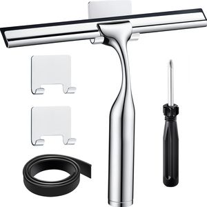 Raclette de douche polyvalente de 10 pouces pour portes vitrées, outil de nettoyage de salle de bain pour vitres de voiture, miroirs, carreaux et murs - Product Image 1