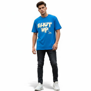 Camiseta informal de algodón 100% con estampado personalizado en relieve, estilo jersey, hombros caídos, talla grande, para venta al por mayor. - Product Image 1