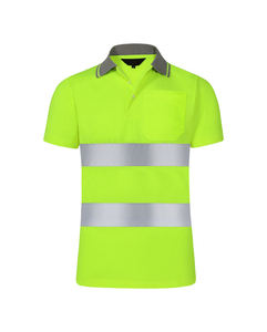 Camisetas Polo de Trabajo de Alta Visibilidad Personalizadas para Hombre, con Franjas Reflectantes, Uniforme de Seguridad Laboral, 100% Poliéster - Product Image 1