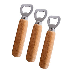 Ouvre-bouteille à manivelle en acier inoxydable avec poignée en bois, décapsuleur manuel, outil de cuisine et de bar, conception durable, usage domestique - Product Image 3
