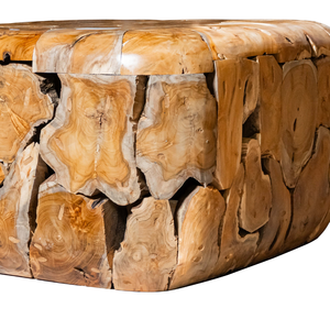 Mesa de Centro ARTERRA Premium Hecha a Mano, Diseño Rústico de Cubo de Madera, Diseño de Raíz de Teca Natural, Mueble Moderno para Sala de Estar - Product Image 4