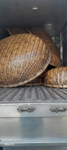 Coracle en bambou avec banc et pagaies inclus, Coracle rond en bambou du Vietnam pour l'exposition artisanale - Product Image 6