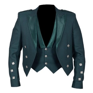 Veste Prince Charlie pour homme de qualité supérieure, en cachemire tricoté, à un seul bouton, avec un design écossais personnalisé - Product Image 1