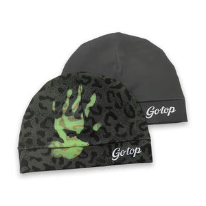 Gorro Deportivo de Punto con Logotipo Reflectante de Silicona Personalizable, Diseño de Leopardo y Calavera, Acrílico, 22 cm - Product Image 2