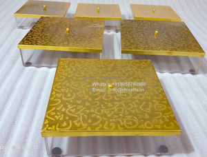 Cadeau moderne au design unique pour le Ramadan Bocaux en acrylique de luxe pour la décoration de la maison avec couvercle en métal Récipient de mariage pour boîte de rangement pour desserts - Product Image 4