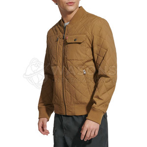 <b>Men's</b> Classic Design Stand Collar Front Logo Windproof Bomber <b>Jacket</b> Warm Material <b>Soft</b> Texture Comfortable Fit Winter Wear - Product Image 2