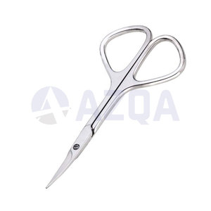 Tijeras para uñas y cutículas de acero inoxidable con hoja curva y anillos simétricos para los dedos, para manicura y cuidado personal - Product Image 2