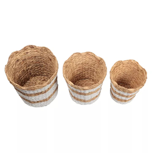 Water Hyacinth Basket Hot Sale Handmade Natural Eco Friendly Multi Use Storage Organizer Home Decor Wholesale Manufacturer - Product Image 5