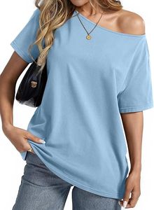 Camiseta de Algodón Personalizada con Logotipo para Mujer, de Hombros Descubiertos, Manga Corta, Color Sólido, Ecológica, Informal - Product Image 5