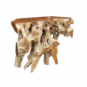 Mesa Consola Ceko de Diseño Único y Vintage, Hecha con Raíz de Teca Cruda de Alta Calidad, para Sala de Estar, Villa u Oficina en Casa, Estilo Sostenible - Product Image 2