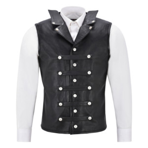 Chaleco de Cuero Napa Genuino Hecho a Mano con Tachuelas para Hombre, Estilo Gótico Biker, Venta al por Mayor, Fabricante de Marca Privada - Product Image 1