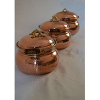 Casseroles en cuivre martelé turc avec couvercle en acier inoxydable, écologiques, style américain, compatibles avec les cuisinières à gaz, personnalisables