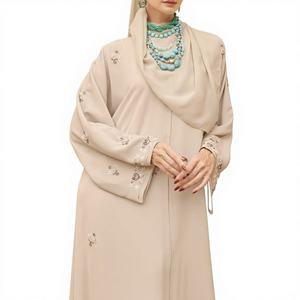 Best Selling Kaftan Abaya Handmade Turkish Floor Length Long Sleeve V Neck Polyester Regular Fit Casual Evening Party Flared - Product Image 1