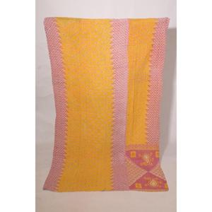 Traditional Indian <b>Kantha</b> Quilt Handmade Cotton Vintage Reversible <b>Throw</b> Bedcover Boho Bedding - Product Image 2