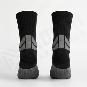 <b>Black</b> Crew <b>Socks</b> Breathable Moisture Wicking Running Athletic <b>Socks</b> for Adults Standard Thickness Knitted Design Solid Color - Product Image 2