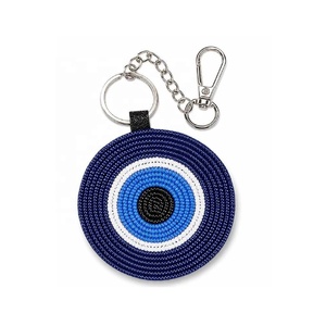 Evil Eye Glass Beads Bag Charms Keychain <b>Cute</b> Beaded Bag Charms for Tote Bag Accessories Handbags <b>Purse</b> Charm Gifts for Women - Product Image 1