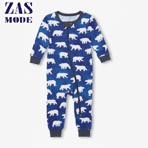 Vêtements pour enfants en gros – Combinaison d'hiver unisexe en coton doux et écologique pour bébé, motif animal mignon, pyjama, lot deux pièces - Product Image 1