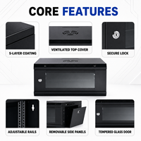 Kabinet Jaringan Dinding Kecil 19 Inch 4U 6U 9U 12U Enclosure Kabel Rak Server Hitam/Putih Tersedia untuk Pengkabelan Data Telekomunikasi