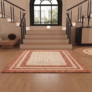Tapis d'escalier en terre cuite, ensemble de tapis modernes à double bordure pour escaliers intérieurs, couloirs, entrées, décorations de sol pour la maison - Product Image 3