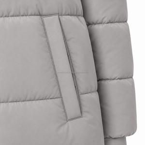Manteau long matelassé pour femme, col montant, fermeture éclair intégrale, chaud, style décontracté, vente en gros pour fournisseurs - Product Image 5