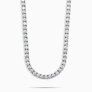 925 Sterling <b>Silver</b> Moissanite Tennis Chain Necklace Brilliant Cut Claw Set Link <b>Choker</b> Gold Plated for Wedding Party - Product Image 1