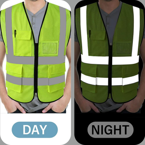 Vêtements de sécurité de qualité supérieure, gilet de travail multi-poches, vêtements de travail de sécurité, vêtements de travail colorés pour la construction, gilet en maille sans manches - Product Image 5