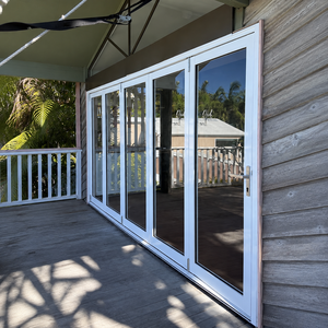 Portes patio pliantes en aluminium de qualité supérieure avec système de verre à grande ouverture pour maisons et villas modernes - Product Image 1