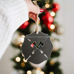 Adornos de árbol de Navidad de forma personalizada más vendidos, adornos colgantes de hierro de hoja de artes y manualidades navideñas para Decoración - Product Image 1