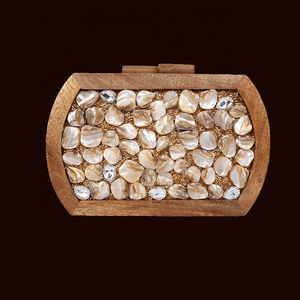 Envío de la gota de lujo de madera de madre perla rectángulo Sling Bag caja bolso de embrague nombre personalizado Boda nupcial monedero bolso de noche venta - Product Image 3