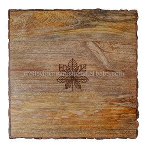 Vente chaude Fabriqué À La Main Fin Grain Planche À Découper Dessous De Verre avec Écorce Fabriqué À Partir D'assiette De Service En Bois Durable - Product Image 3