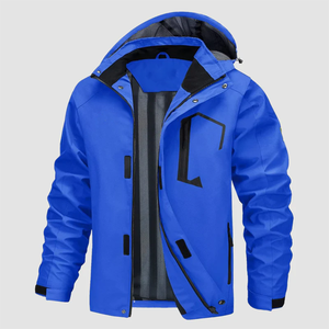 Veste de ski d'hiver pour homme, grande taille, avec logo personnalisé, fermeture éclair imperméable, coupe-vent, à capuche, parka de snowboard, randonnée en plein air, Greek Gear - Product Image 1