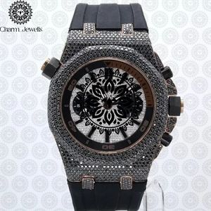 Montre de luxe pour homme Charm Jewells, boîtier en acier inoxydable, verre cristal, cadran 40 mm, bracelet 20 cm, mouvement mécanique, étanche 10 bars - Product Image 1