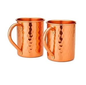 Tazas de Acero Inoxidable con Diseño Grabado y Acabado en Cobre, Juego de 2 Piezas, Tazas de Cobre 100% Hechas a Mano para Comer - Product Image 6