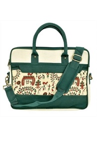 Bolsa para Portátil de Yute Natural a la Moda con Protección Acolchada, Estuche Ecológico para Transportar el Portátil al Oficio - Product Image 1