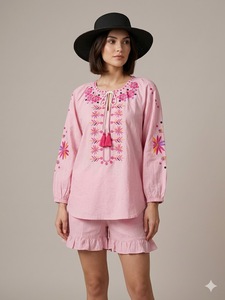 Vestido Mini de Algodón con Cuello Cuadrado, Manga Larga, Corte Recto, Diseño Sólido, Ropa Casual de Fiesta para Mujer con Detalle de Bordado - Product Image 4