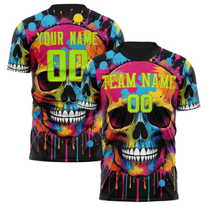 Camiseta de Fútbol Sublimada Personalizada Unisex Negra Colo-Colo con Nombre del Equipo, Manga Corta, Cuello Redondo, Absorbe la Humedad, 140g Poliéster, Adulto - Product Image 4